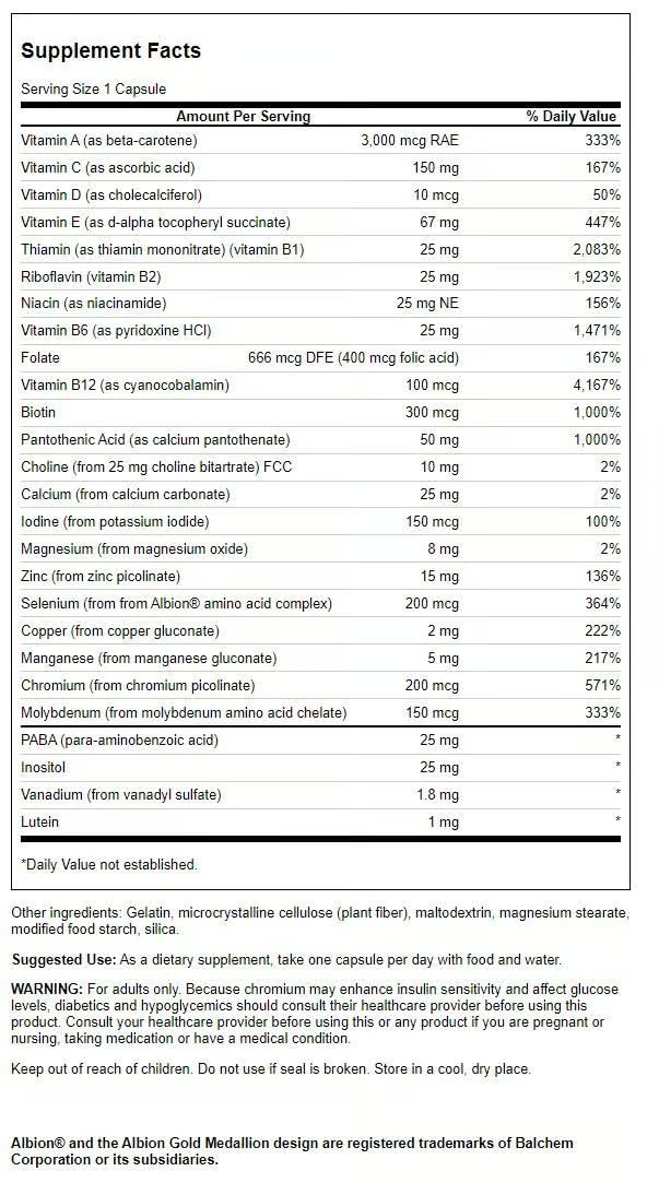 Swanson Active One, cápsulas muestra, consumo sencillo para una rutina matutina.