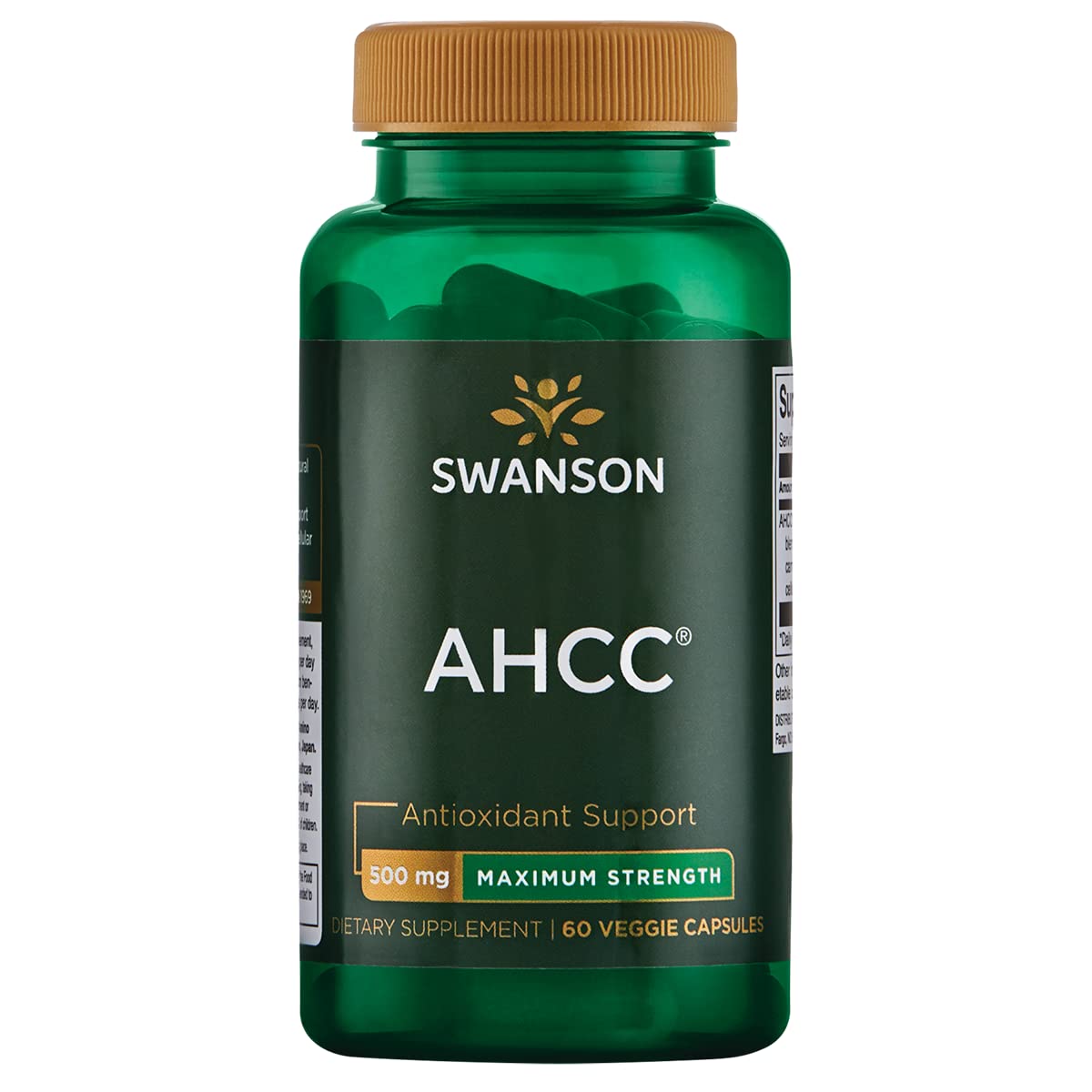 Swanson AHCC envase de 60 cápsulas veganas para apoyo inmunológico.