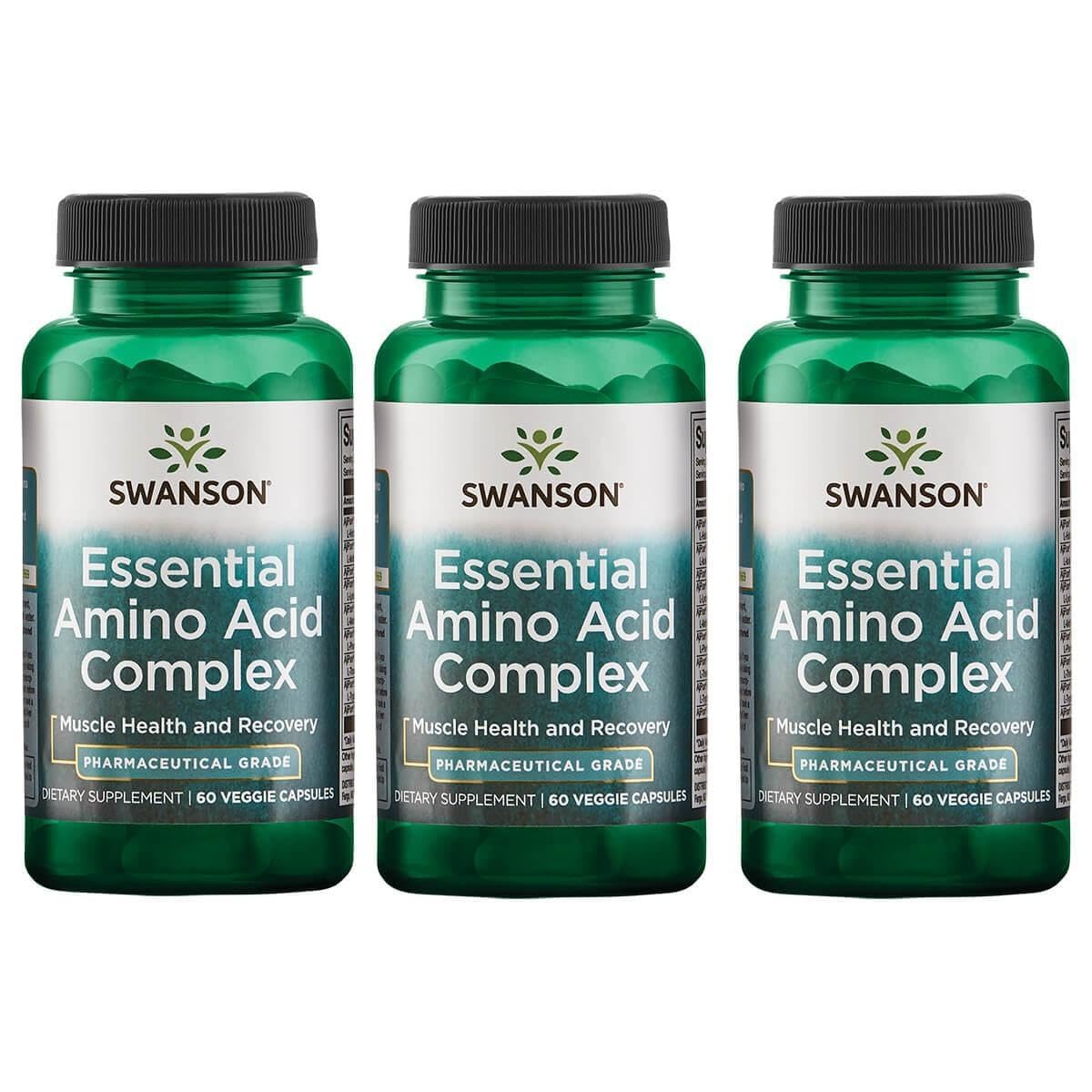 Swanson Ajipure 9 aminoacidos esenciales, capsulas vegetales para apoyo a la recuperacion muscular