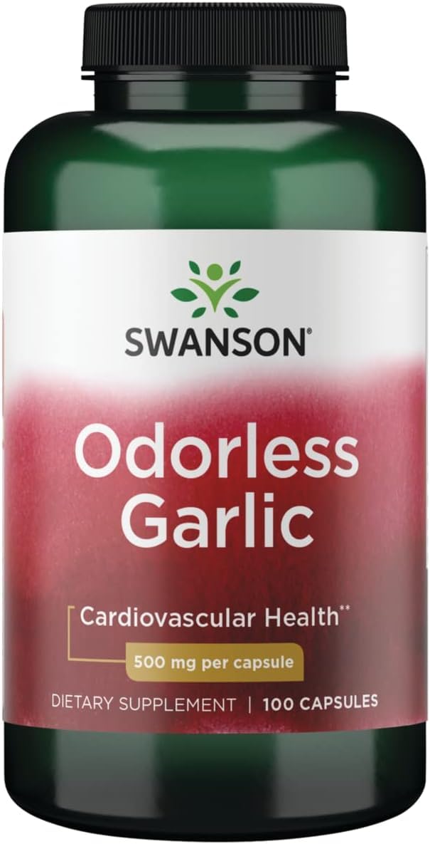 Swanson ajo control de olor, cápsulas de 500 mg, apoyo a la circulación