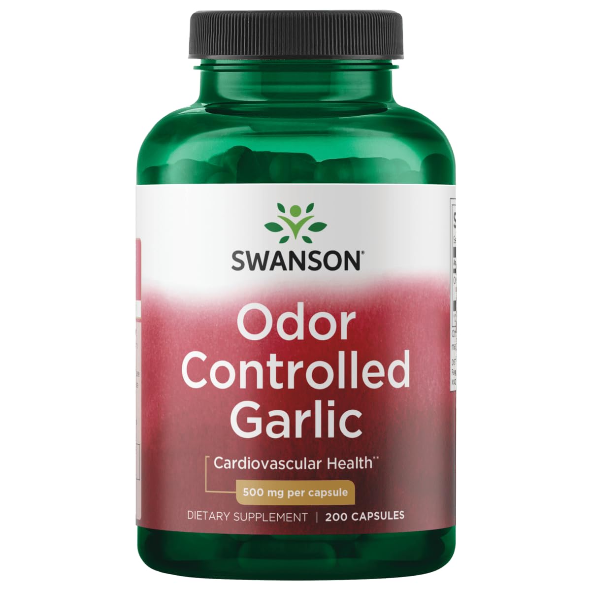 Swanson Ajo con control de olor en botella, cápsulas para uso diario.