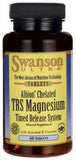 Swanson Albion TRS magnesio en tabletas, botella, favorece absorción y comodidad digestiva.