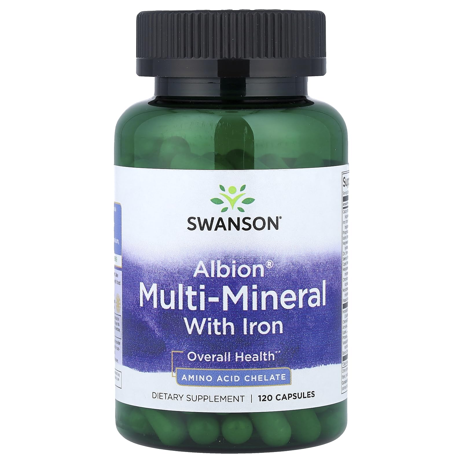 Swanson Albion Multimin con hierro en botella para nutrición diaria equilibrada.