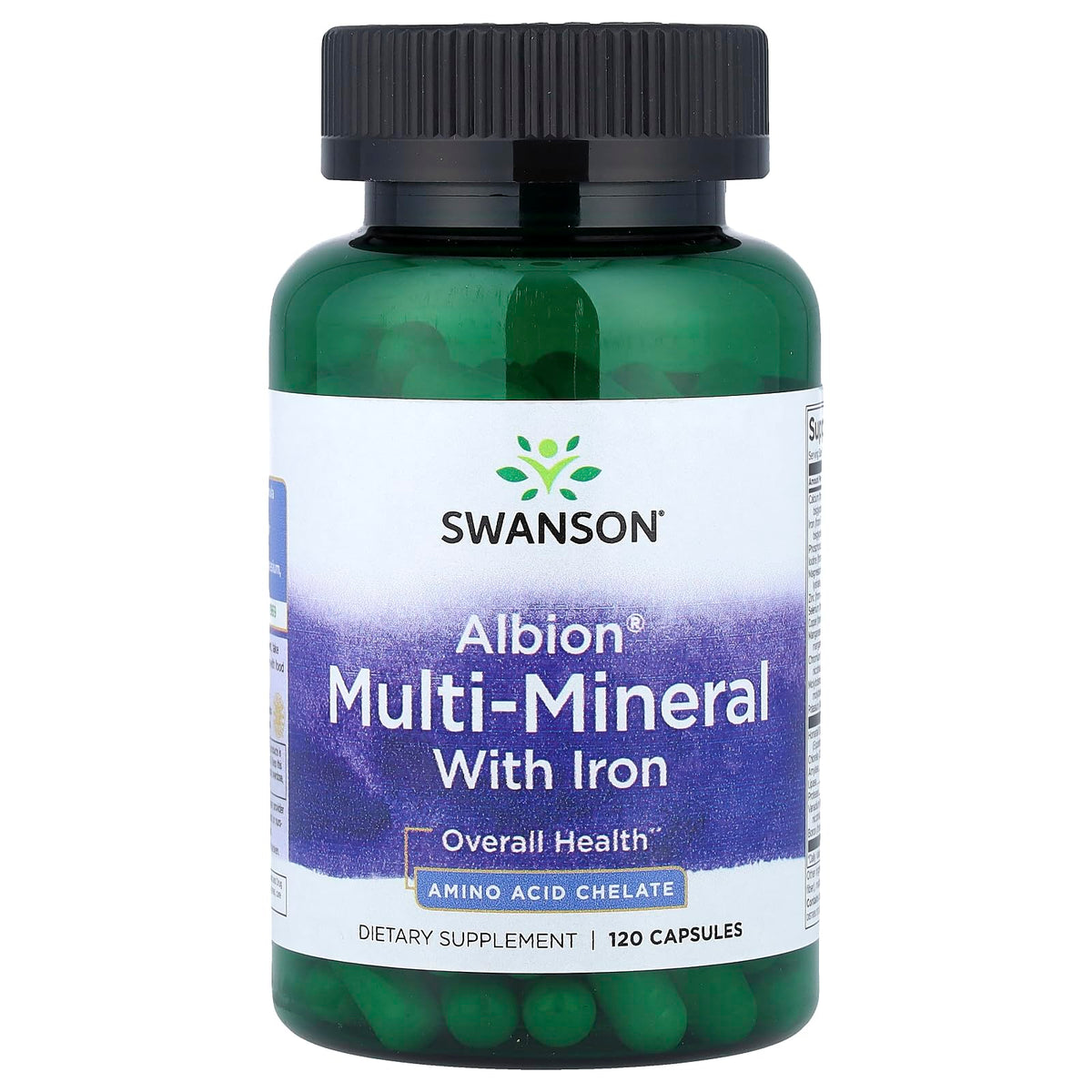 Swanson Albion Multimin con hierro en botella para nutrición diaria equilibrada.