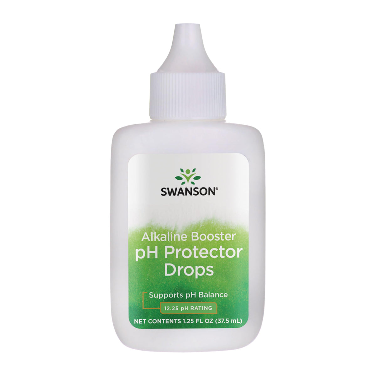 Swanson Alkaline Booster, botella con gotas para agua alcalina.