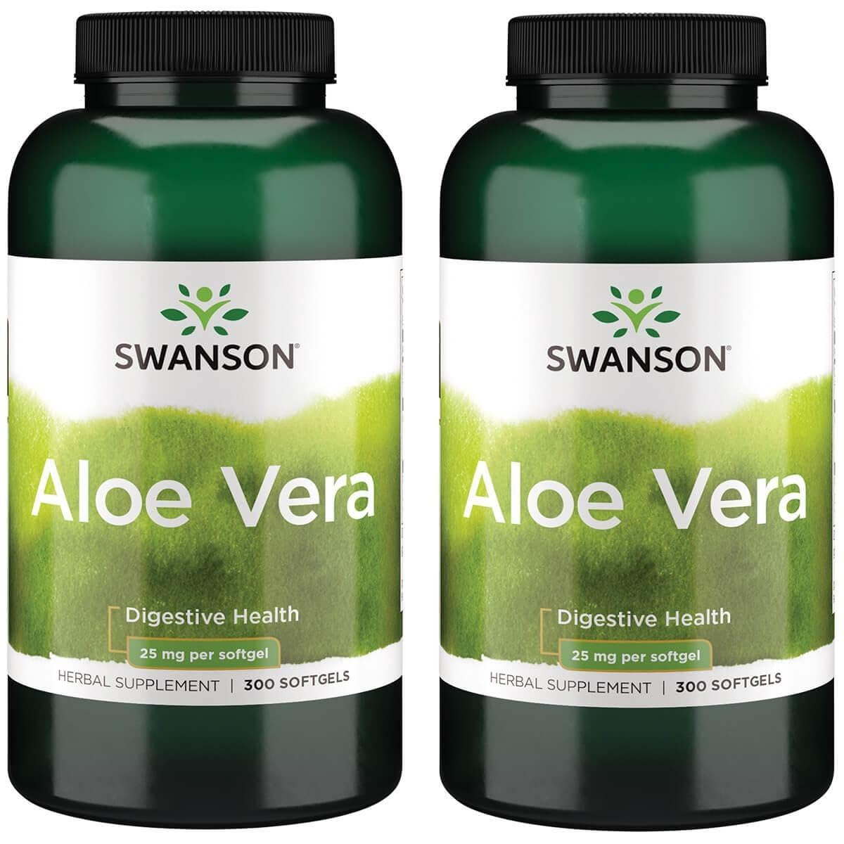 Swanson Aloe Vera 25 mg cápsulas en frasco para soporte digestivo suave