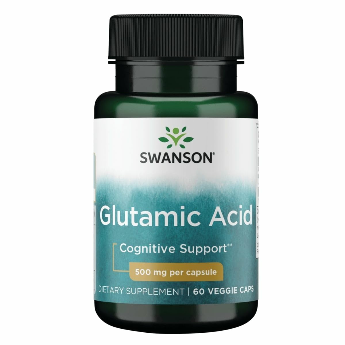 Swanson amino acido glutamico 500mg, botella, uso diario recomendado