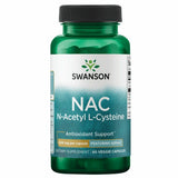 Swanson NAC envase de 60 cápsulas veganas para apoyo antioxidante diario.