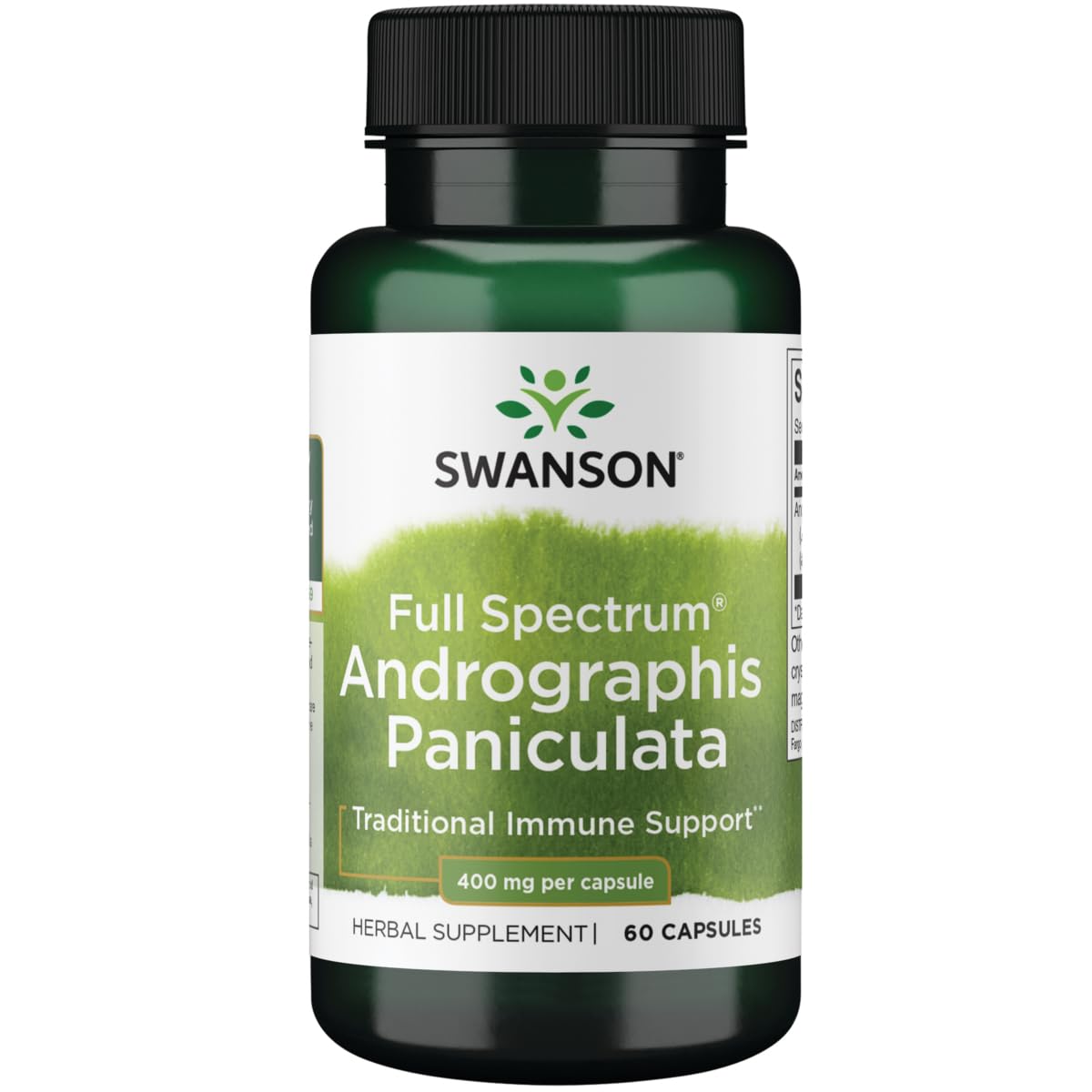 Swanson Andrographis paniculata cápsulas en botella para apoyo inmunitario
