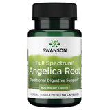 Swanson Angélica raíz 400 mg en botella de cápsulas, cómodo para el uso diario