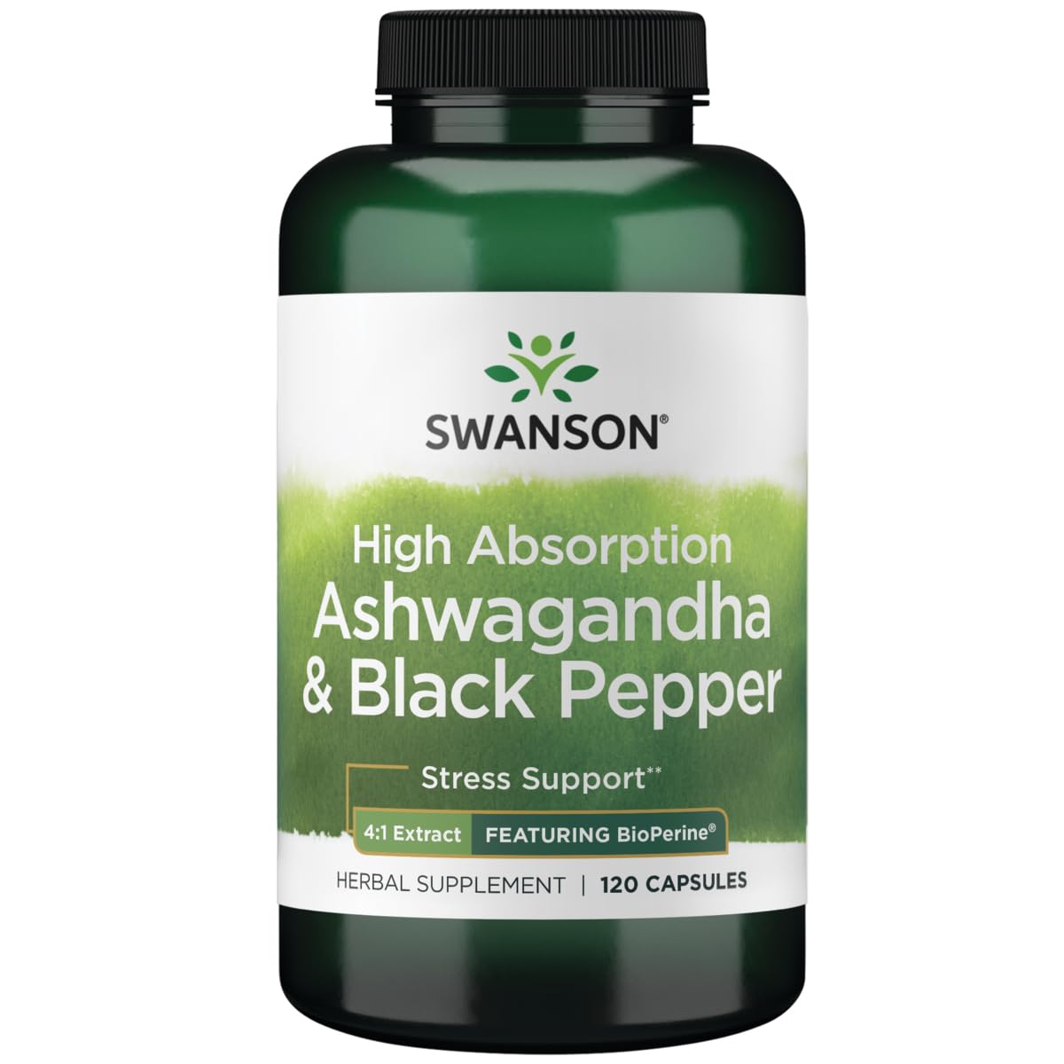 Swanson ashwaganda alta absorcion capsulas, apoyo a la relajacion diaria