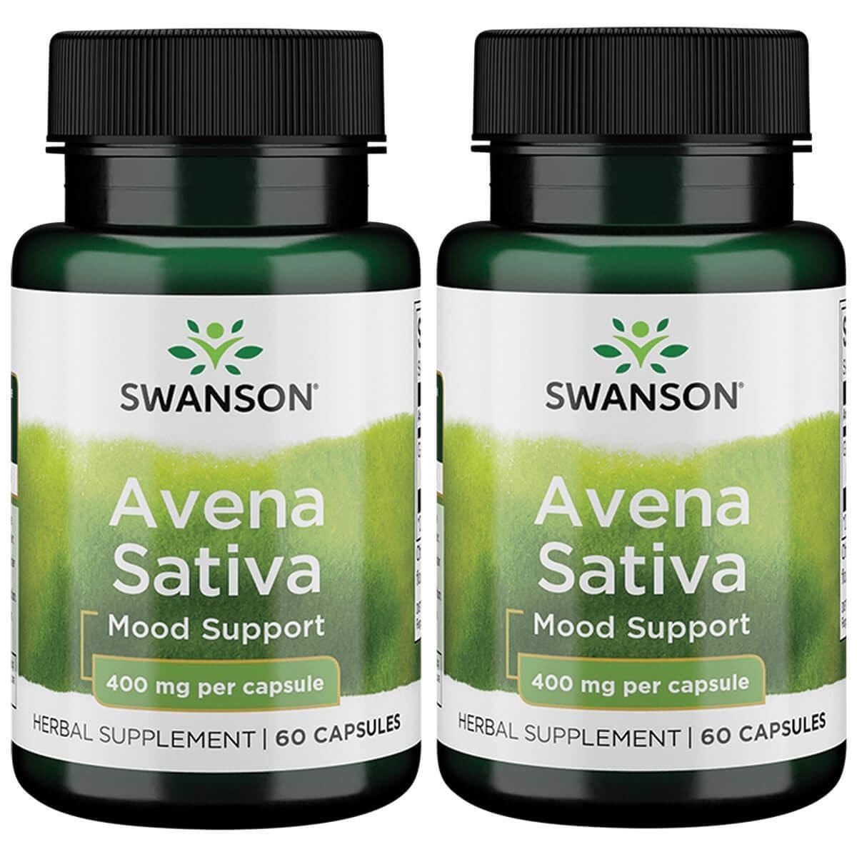 Swanson Avena Sativa: cápsulas de hierba verde para apoyo al sistema nervioso y bienestar diario.