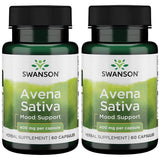 Swanson Avena Sativa: cápsulas de hierba verde para apoyo al sistema nervioso y bienestar diario.