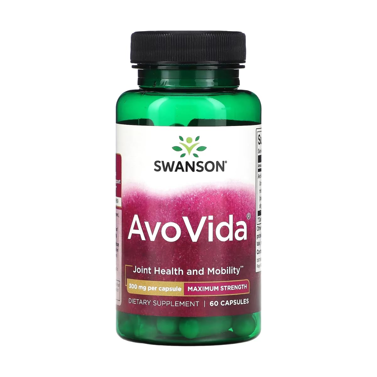 Swanson AvoVida: botella de cápsulas para apoyo articular y movilidad diaria.