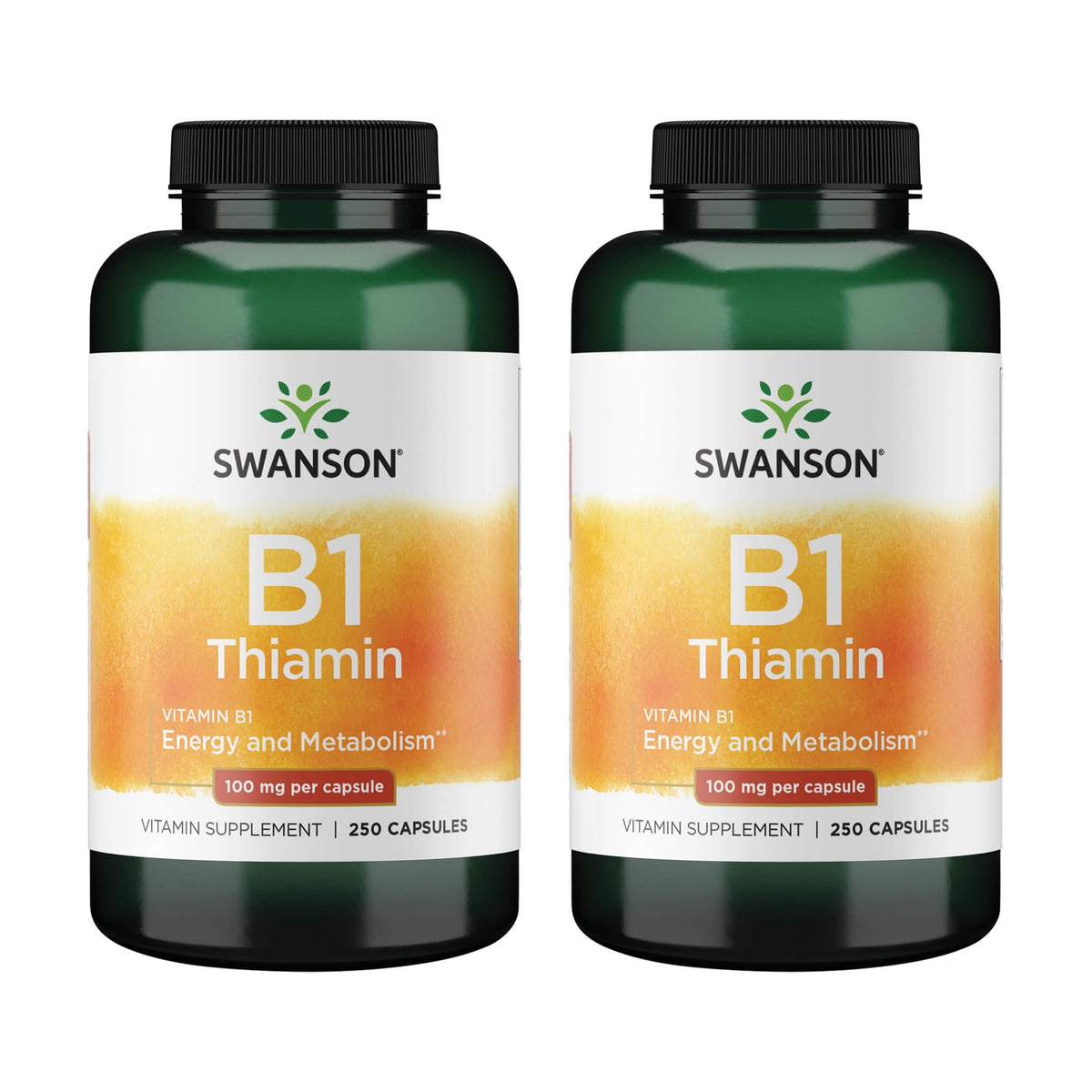 Swanson B1 tiamina cápsulas en botella, apoyo al metabolismo y energía