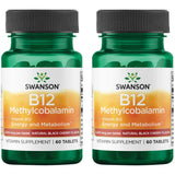 Swanson Vitamina B12 Metilcobalamina: botella sabor cereza negra para apoyar energía y sistema nervioso.