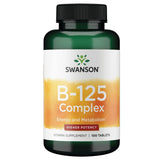Swanson B-125 Complex comprimidos en botella, apoyo para energía diaria y función nerviosa.