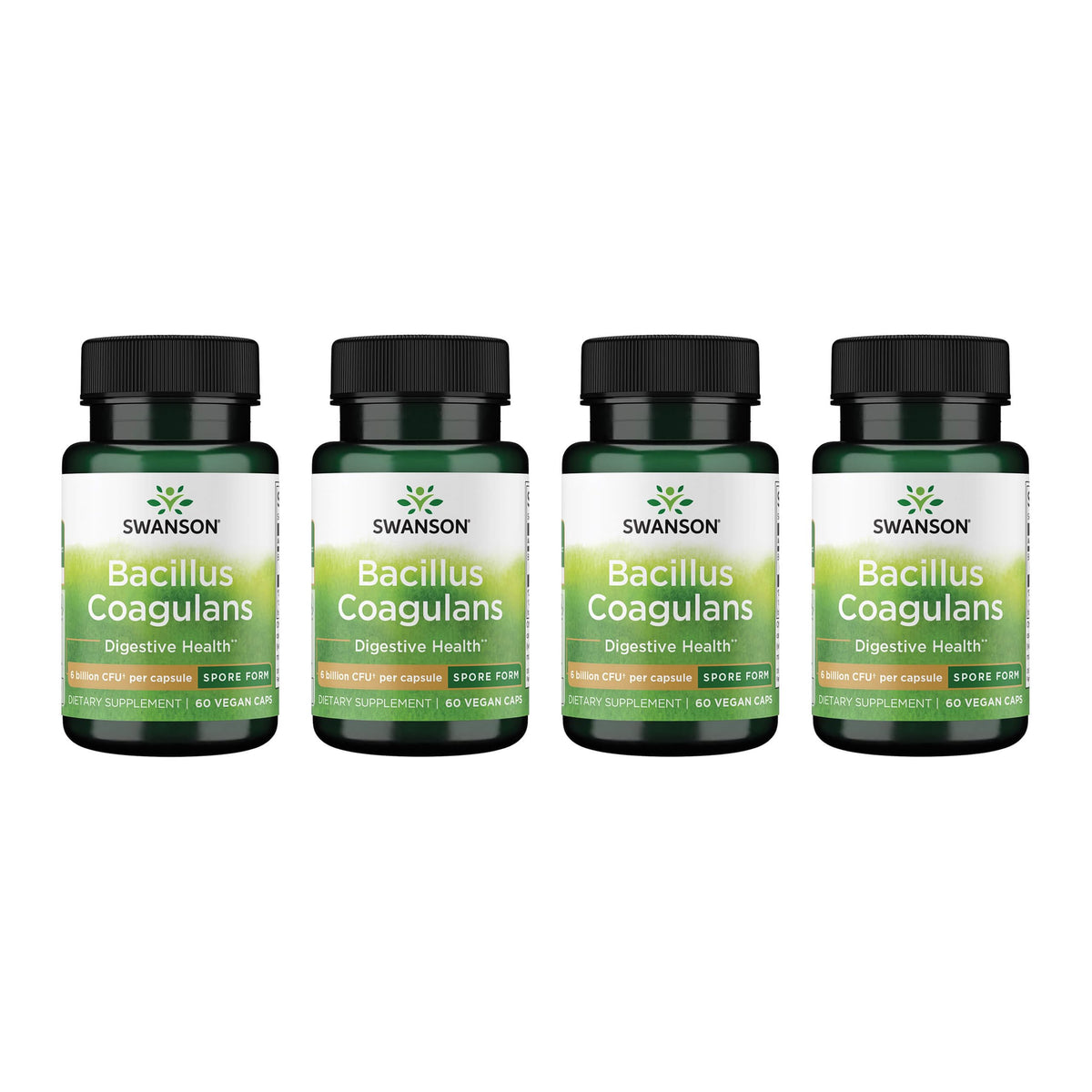 Swanson Bacillus Coagulans en cápsulas de forma esporulada para soporte digestivo estable.