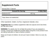 Frasco Swanson Berberina HCl 400 mg para metabolismo equilibrado.