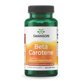 Swanson Beta-Carotene botella frontal, apoyo a la salud ocular.