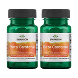 Swanson Beta-Caroteno: dos botellas para uso diario; puede apoyar piel y visión.