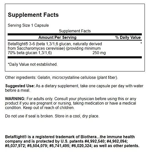 Swanson Betaright Beta Glucan 250 mg botella: cómodo acceso para la rutina diaria
