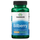 Swanson bilberry cápsulas 100 mg para apoyo visual diario.