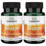 Swanson Biotina 5000 mcg, cápsulas, para cabello y uñas saludables.