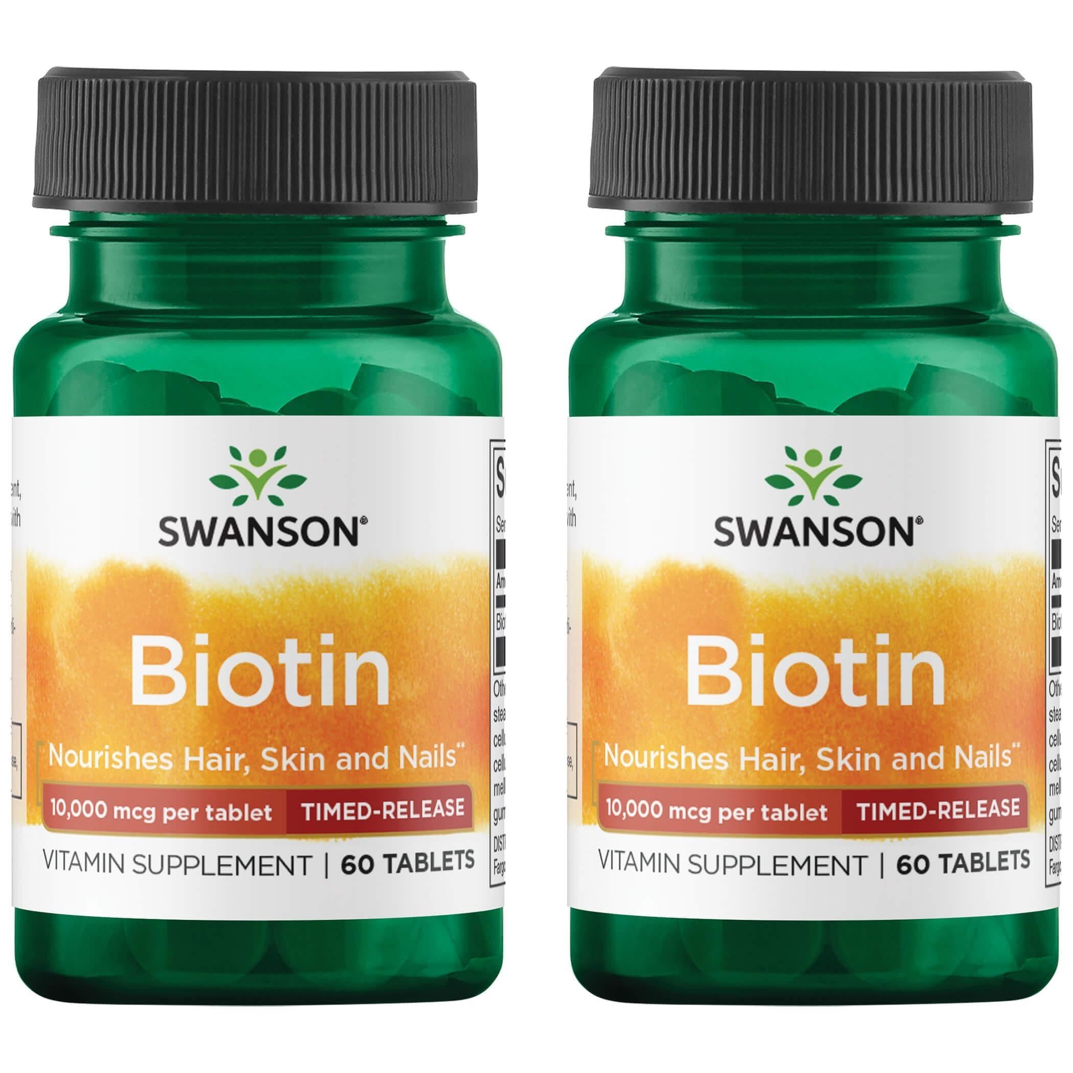Swanson Biotina con liberación temporal para cabello, piel y uñas