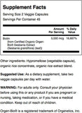 Swanson Biotina Real Food, etiqueta del producto, contiene 5000 mcg para metabolismo y energía