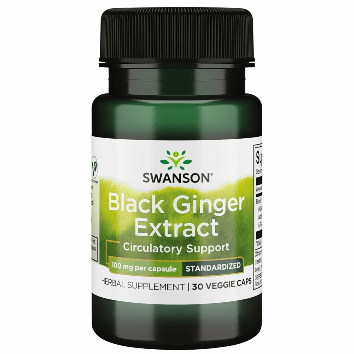 Swanson Black Ginger Extract: botella para apoyo diario de energía moderada