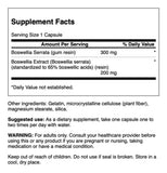 Swanson Boswellia Serrata 200 mg, cápsulas cerradas para uso práctico.