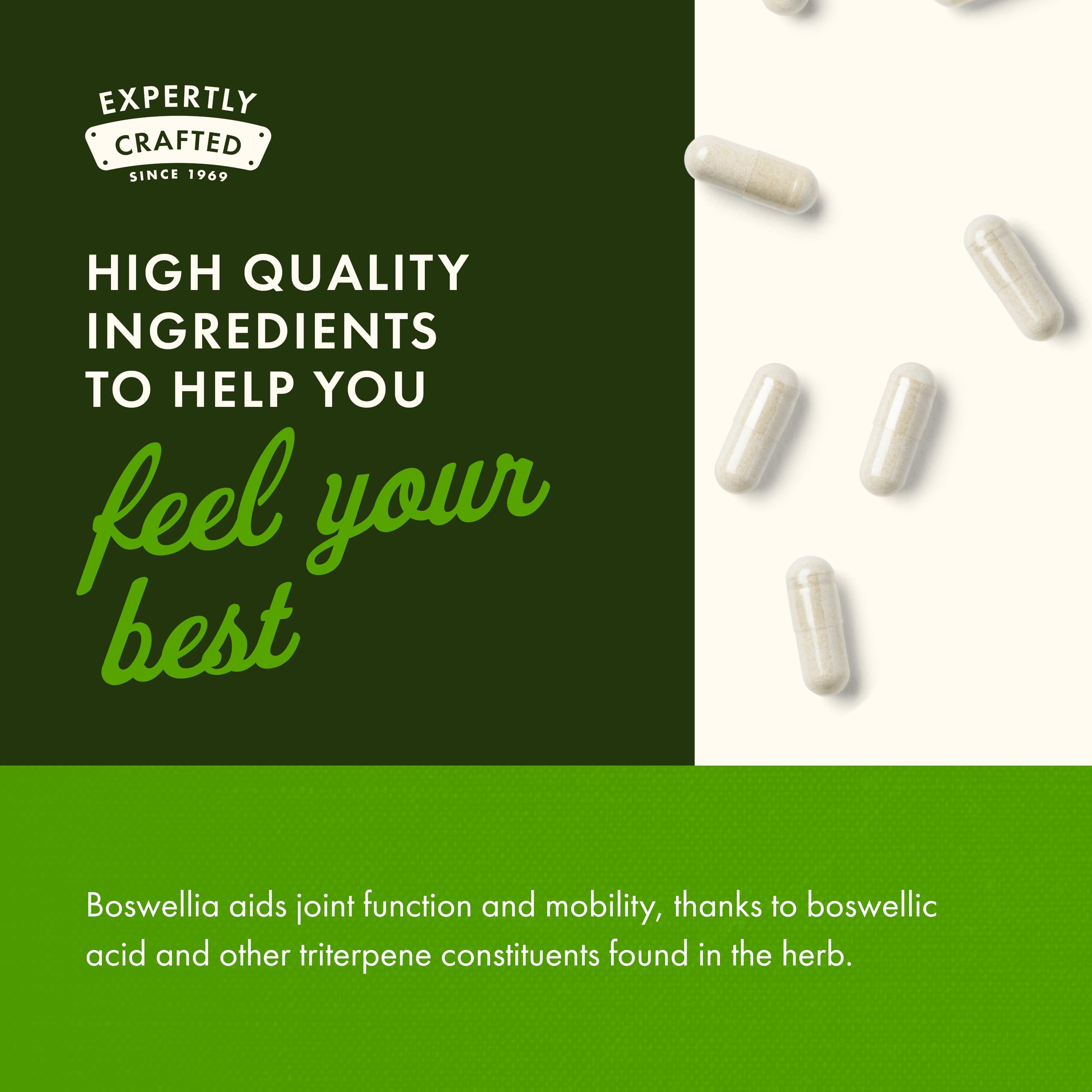 Capsulas de Swanson Boswellia Serrata en mano para comparación