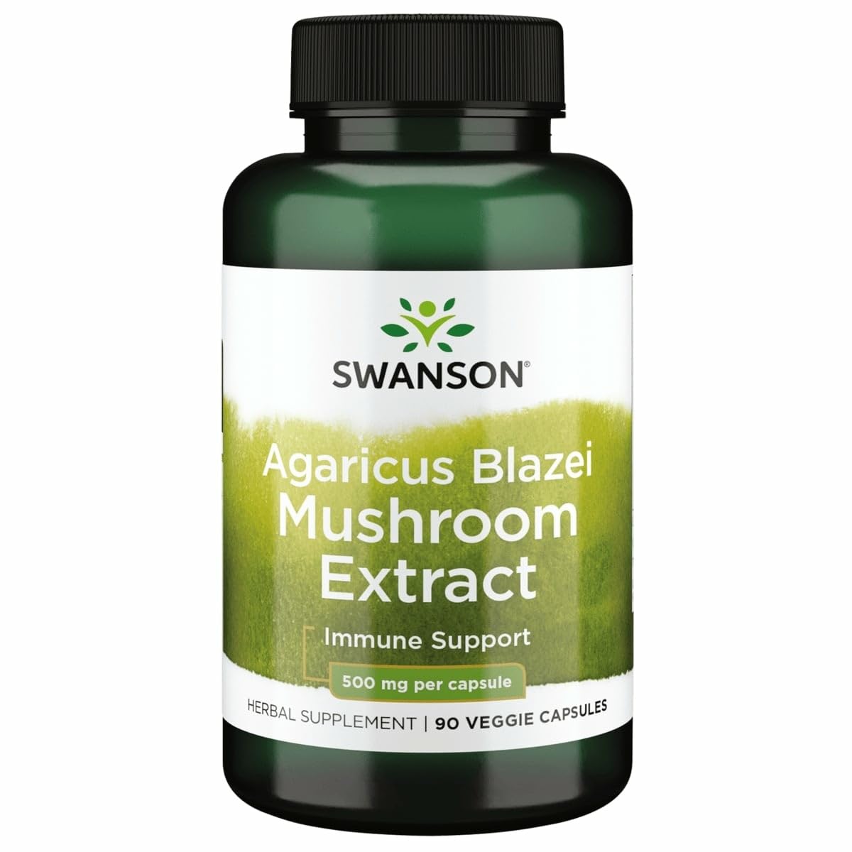 Swanson Agaricus Blazei, botella de cápsulas, apoyo inmunitario diario.