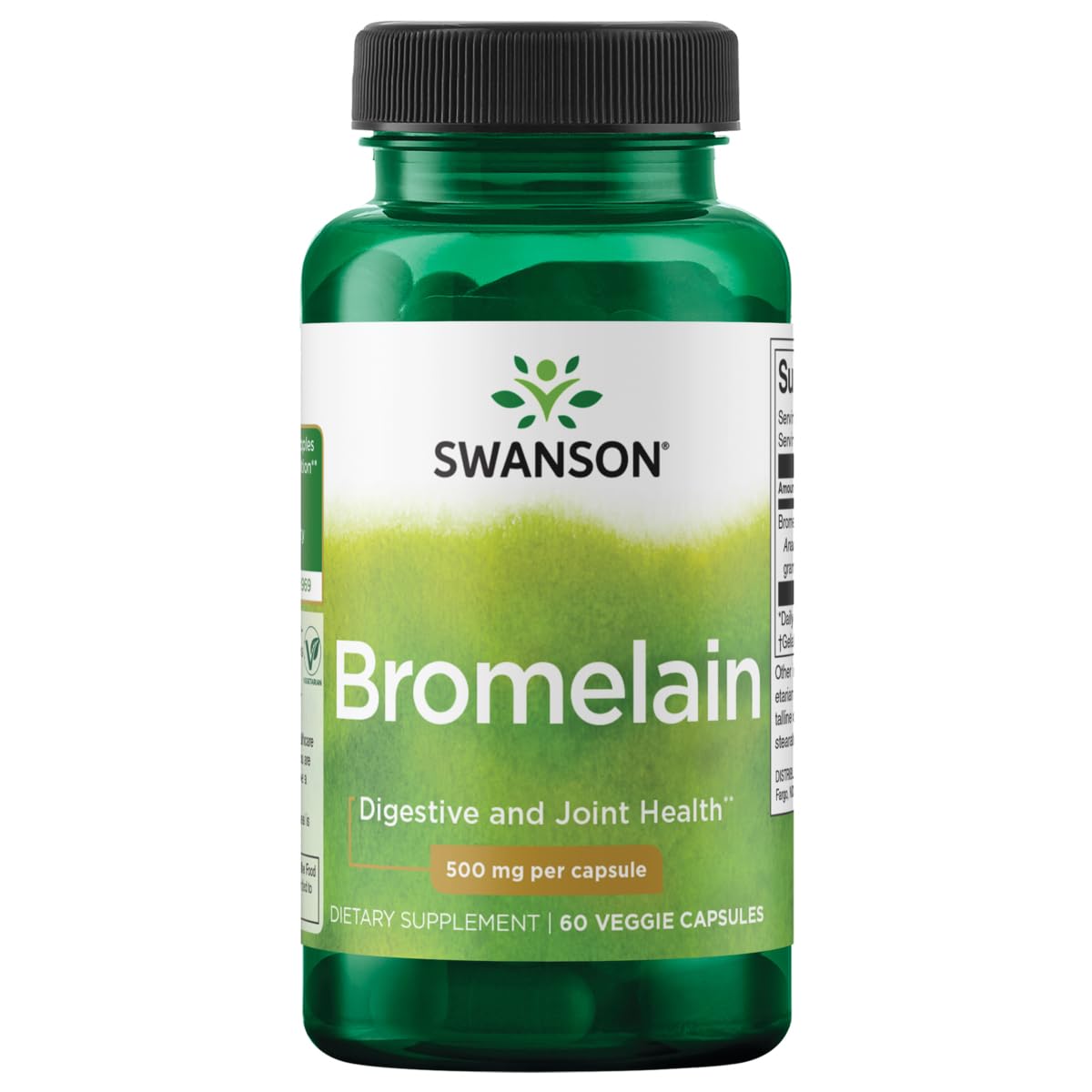 Swanson Bromelina 1200 GDU en botella de cápsulas vegetales, apoyo digestivo potencial
