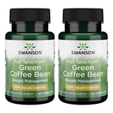 Swanson café verde en cápsulas 400 mg para apoyo de energía diaria.