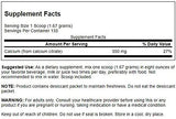 Swanson Calcio Citrato PWD, etiqueta: indica ingredientes y que es No-GMO.