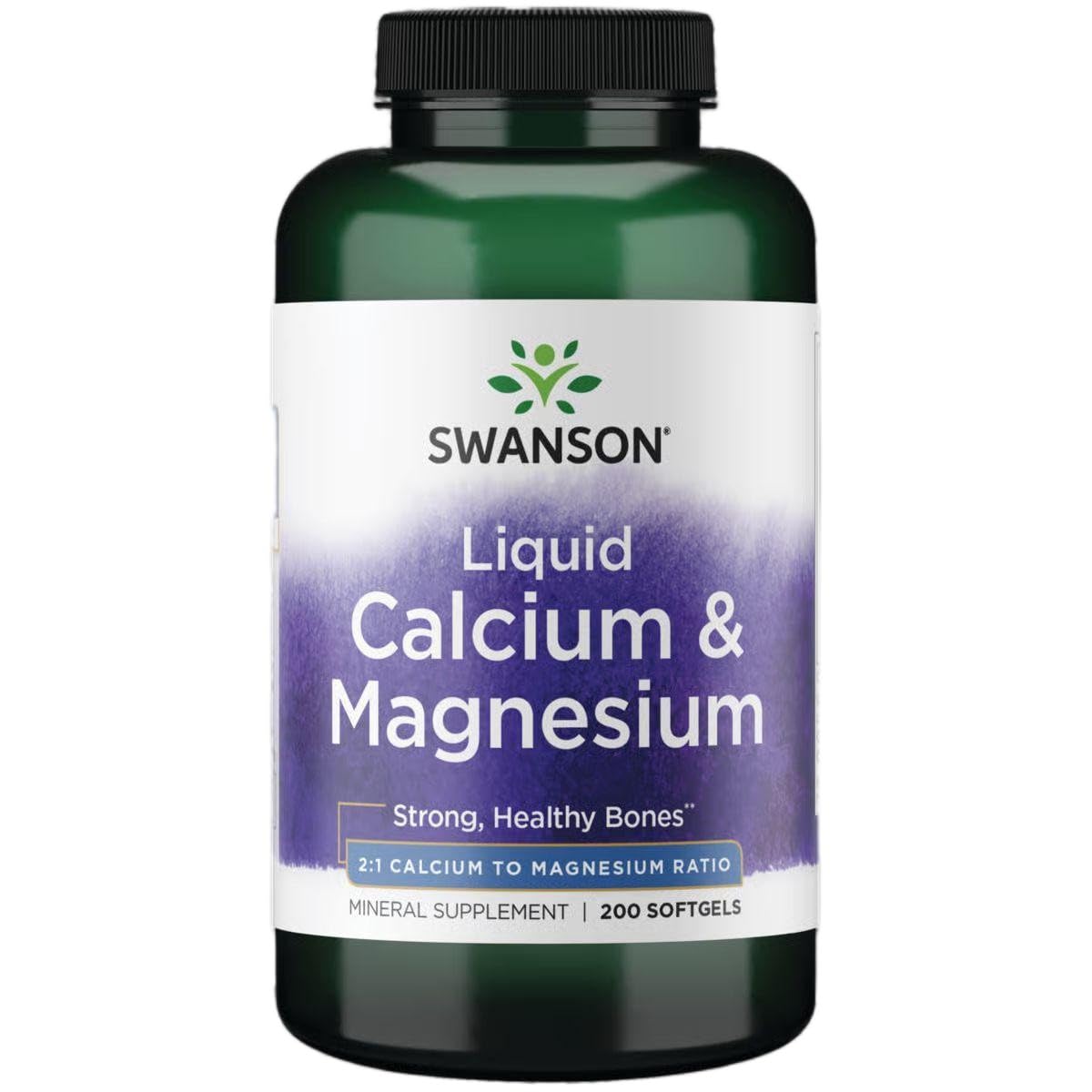Swanson Calcio y Magnesio en botella, apoyo diario a la salud ósea.