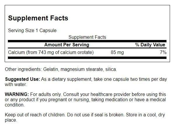 Swanson calcio orotate 85 mg, cápsulas en casa: uso diario para mantener niveles minerales.