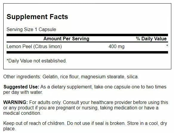 Envase Swanson de 60 cápsulas de 400 mg para uso sostenido