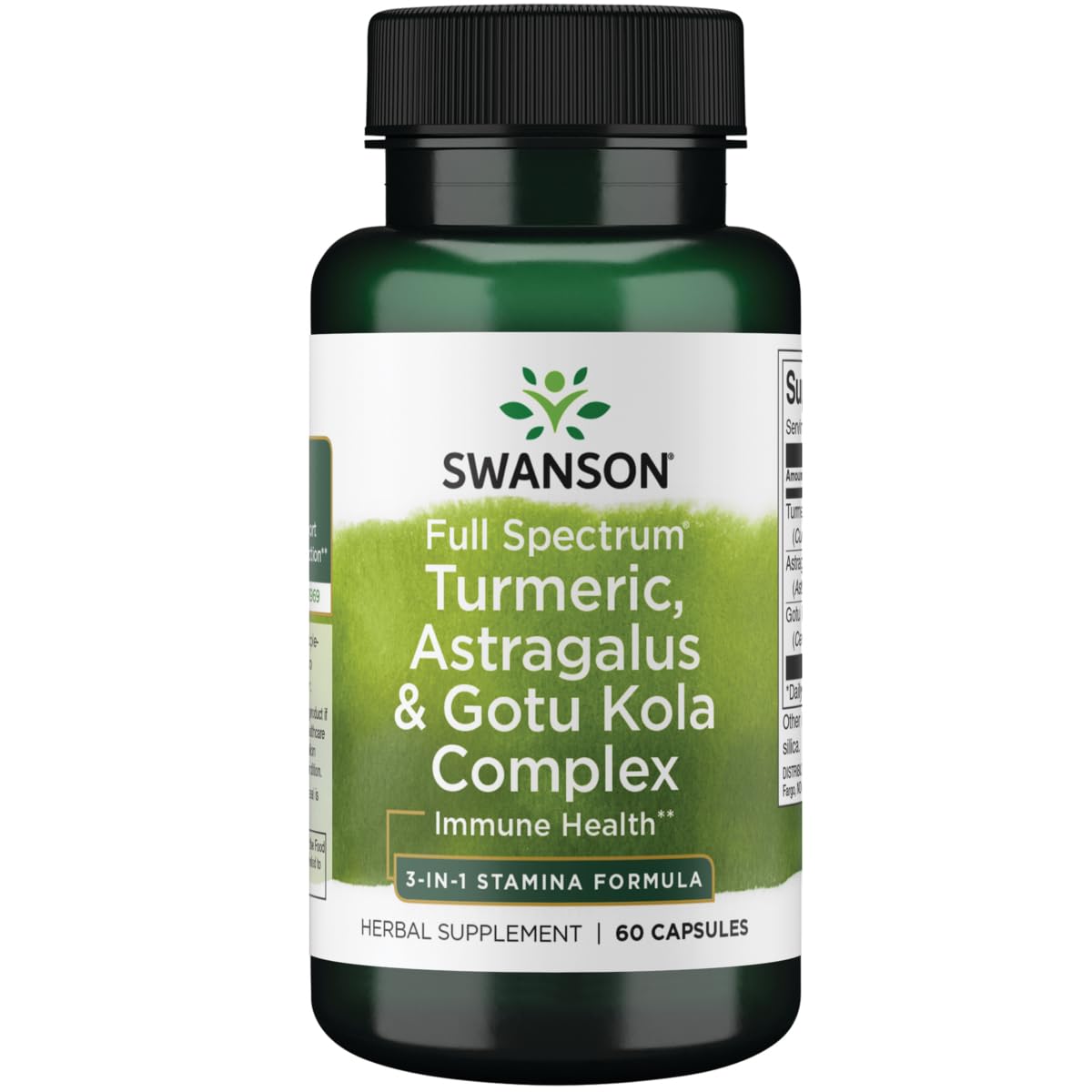 Swanson cápsulas del complejo curcuma astrágalo gotu-kola para vitalidad diaria