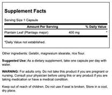 Swanson Cápsulas Plantago Mayor 400 mg: cápsulas fáciles de incorporar para mayor comodidad