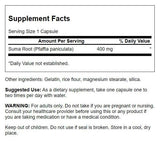 Swanson Cápsulas de raíz de suma 400 mg, frasco para bienestar general y energía