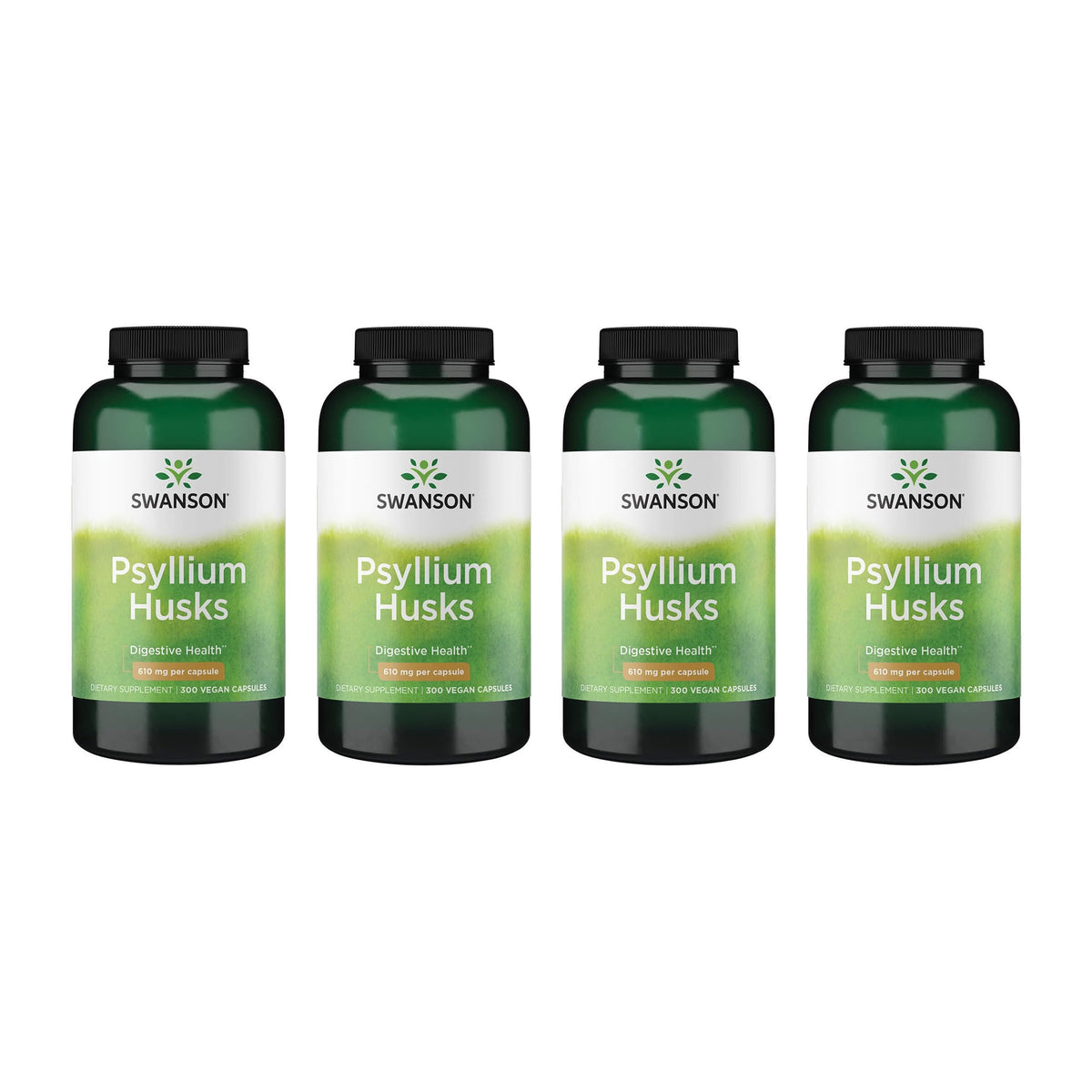 Swanson psyllium, cápsulas de cáscara para apoyo diario de la fibra.