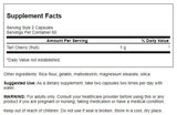 Etiqueta del envase Swanson Tart Cherry: cápsulas para uso diario y bienestar articular