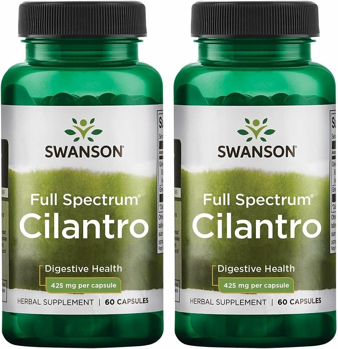 Swanson Cilantro, botella frontal, posible apoyo digestivo para uso diario