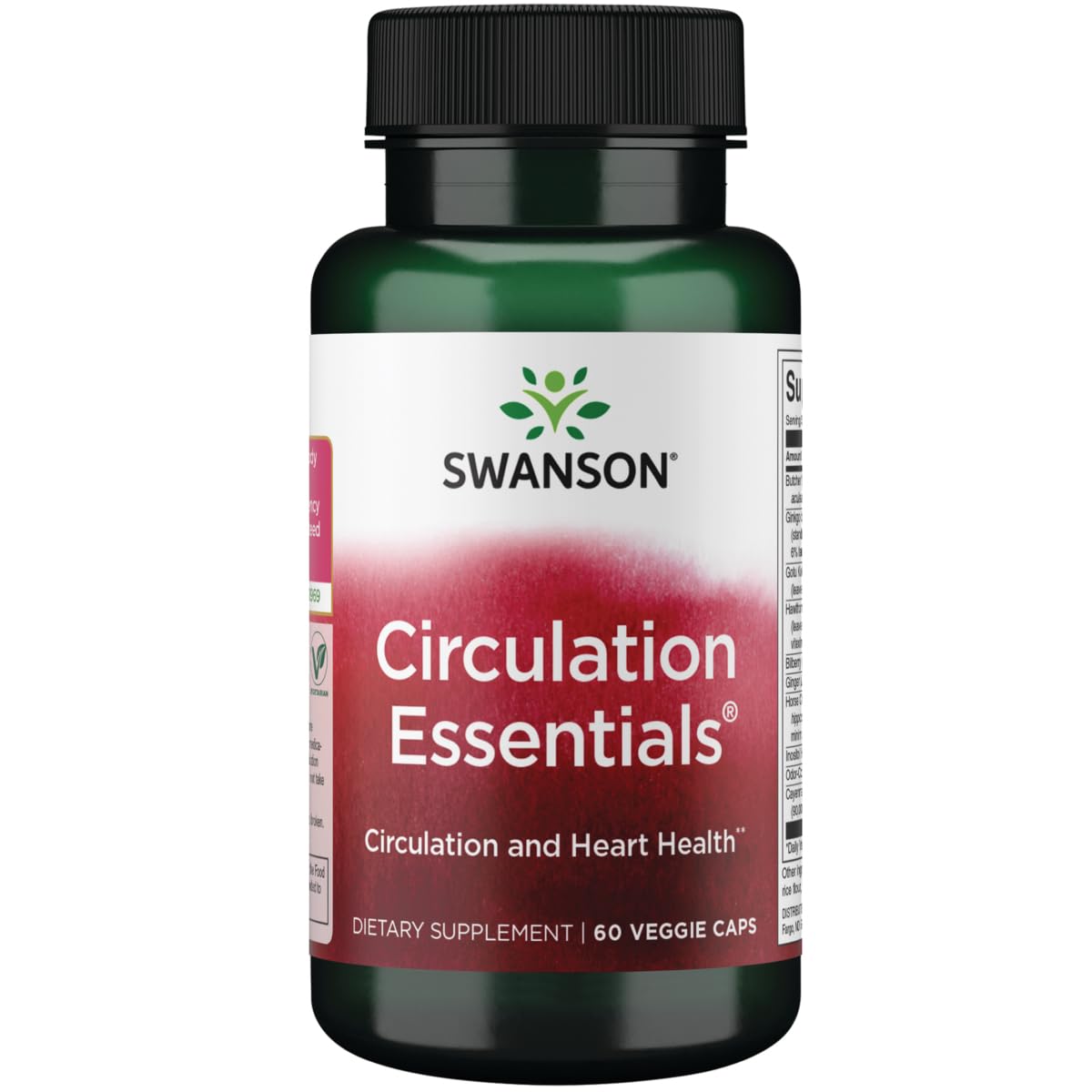 Swanson Circulation Essentials: frasco de cápsulas para apoyar la circulación saludable.
