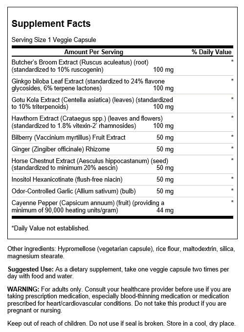 Swanson Circulation Essentials, uso diario para favorecer el flujo sanguíneo y la vitalidad.