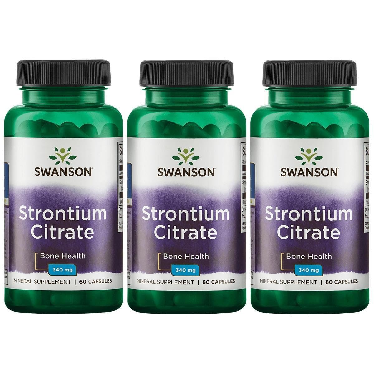 Swanson Strontium Citrate, cápsulas fáciles de tragar, apoyan la salud ósea