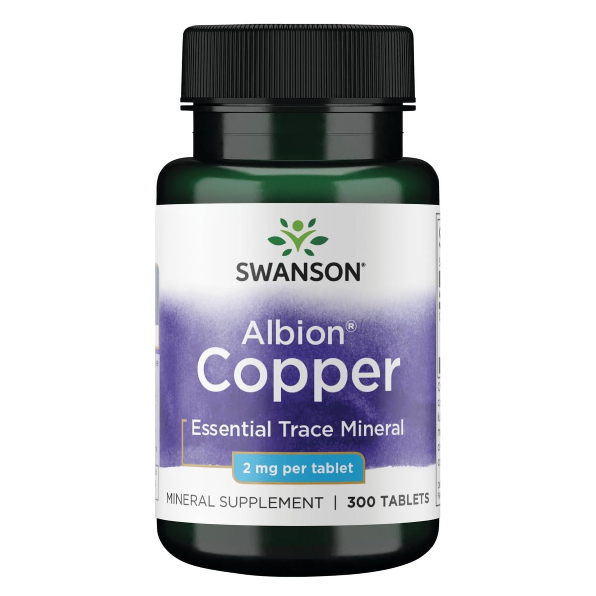 Swanson Cobre Chelatado: tableta de 2 mg para nutrición diaria y antioxidantes.